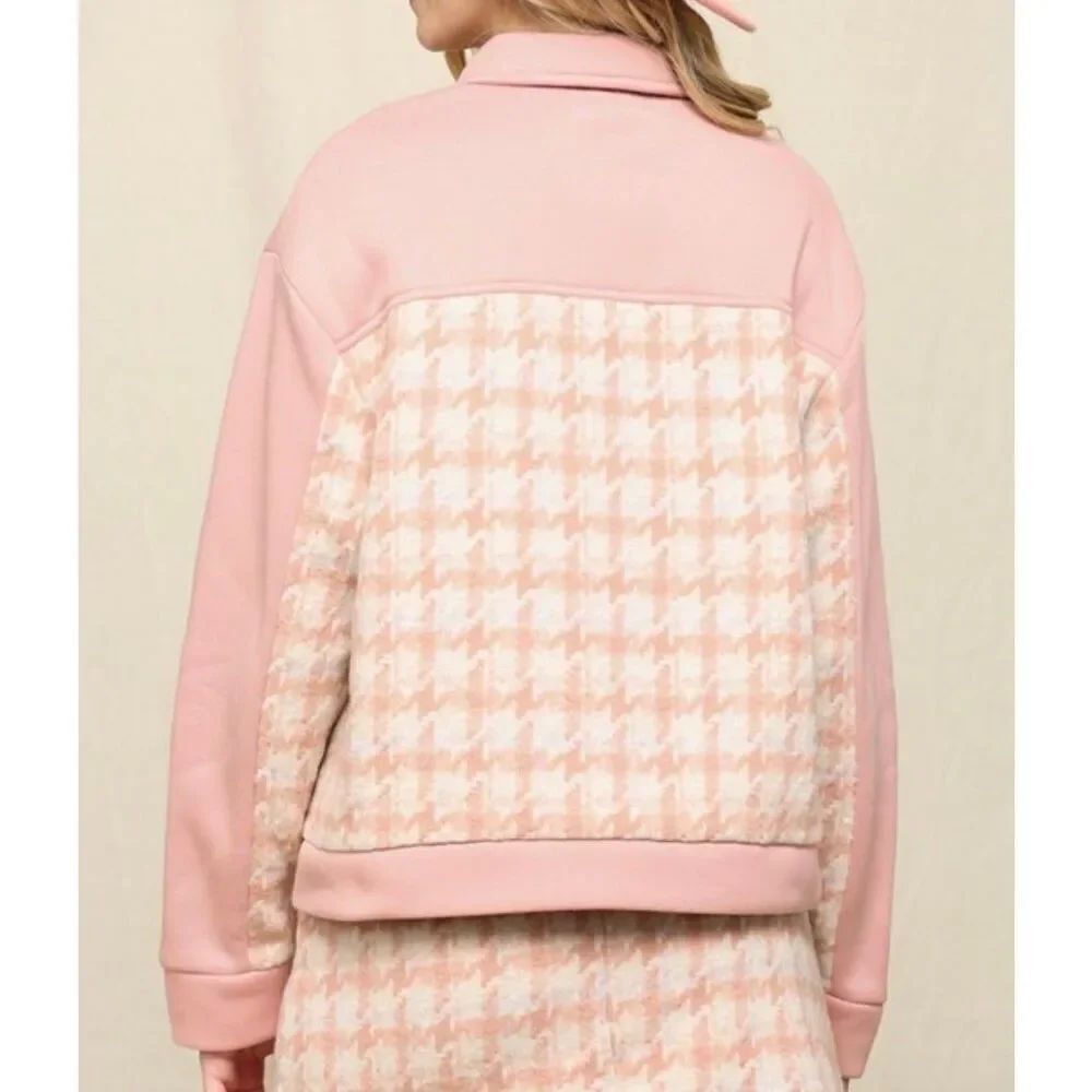 Pink houndstooth shacket - Picture 5 of 12